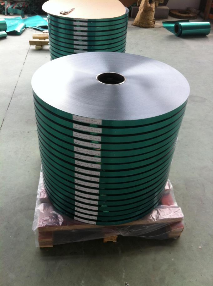Green Armored Fiber Optic Cable Roll Copolymer Coated Steel Tape Both Side PE