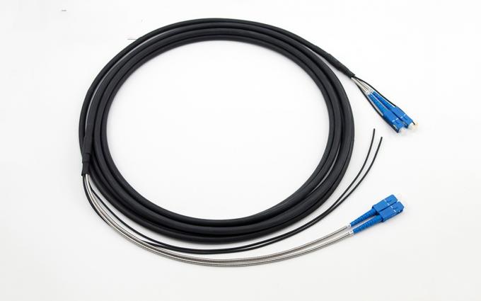 SC CPRI Outdoor Fiber Optical Patch Cord Amored / Non Armored FTTA TPU LSZH Black Color
