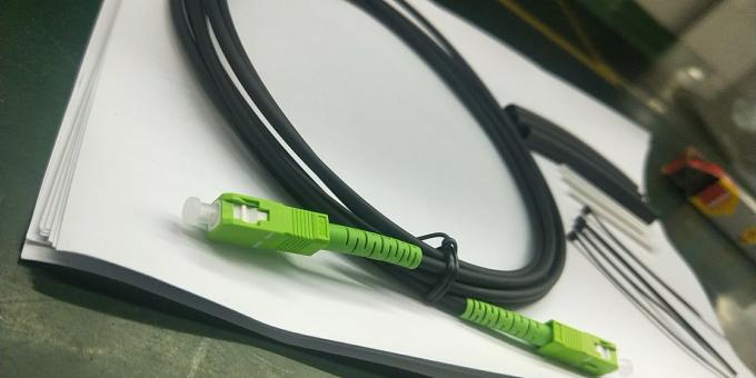 G657B3 SC APC Fiber Optic Pigtail Cables Black Color PE Sheath 3.5mm 5.0mm