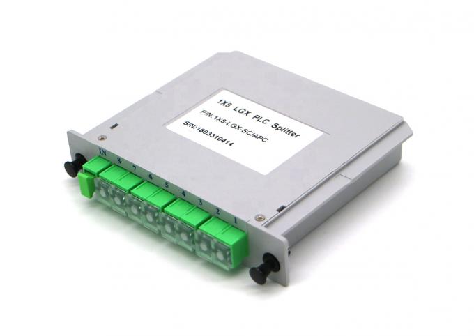 1x2 LGX Type Fiber Optic Splitter SC/APC Connector For FTTH FTTA Distribution Box