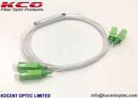 2*2 Mini PLC Fiber Optic Splitter SC/APC Connector 0.9mm 1.0m Length For FTTH FTTA