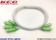 Blockless 2x4 Fiber Optic Splitter SC/APC Green Connector Low Failure Rate 0.9mm 2.0m