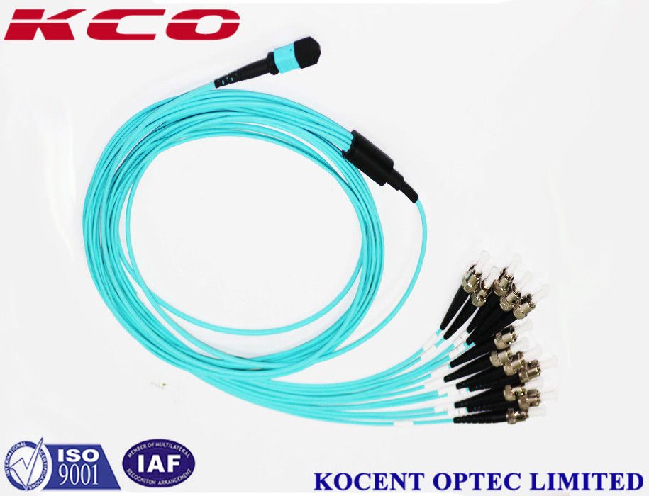 Stable MPO Fiber Optic Cable To 12 ST/UPC / Multi-fiber Patch Cord With Breakout Kits