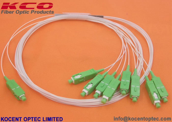 Fiber Optic Plc Splitter 1x8 1*8 Mini Steelless Tube Type LSZH Material Low Insertion Loss