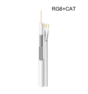 CCA Hybrid Copper Fiber Cable Pvc Sheath RG6 CAT5E AWG24 Copper