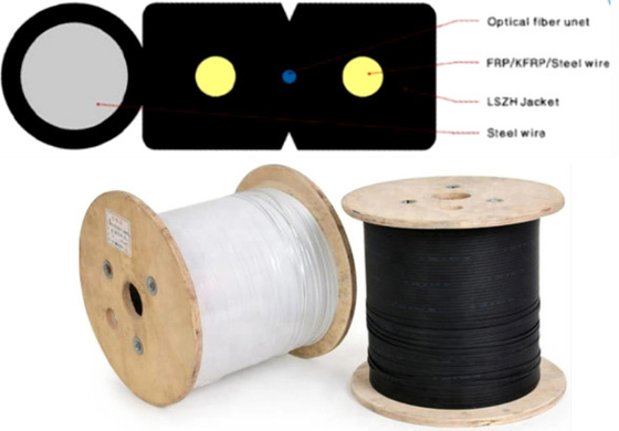 2 Core G657A1 Outdoor Ftth Drop Cable LSZH Jaket With Wooden Drum